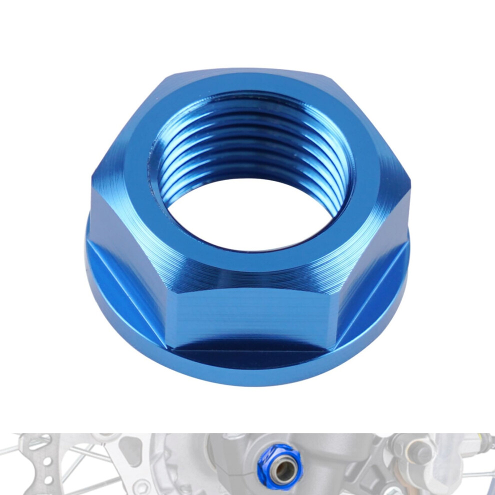 Front Axle Nut M16xp1.5 Cnc Aluminum Anodized For Yamaha Dirt Bike Yz125 Yz250 Yz450f Blue 9455672531344
