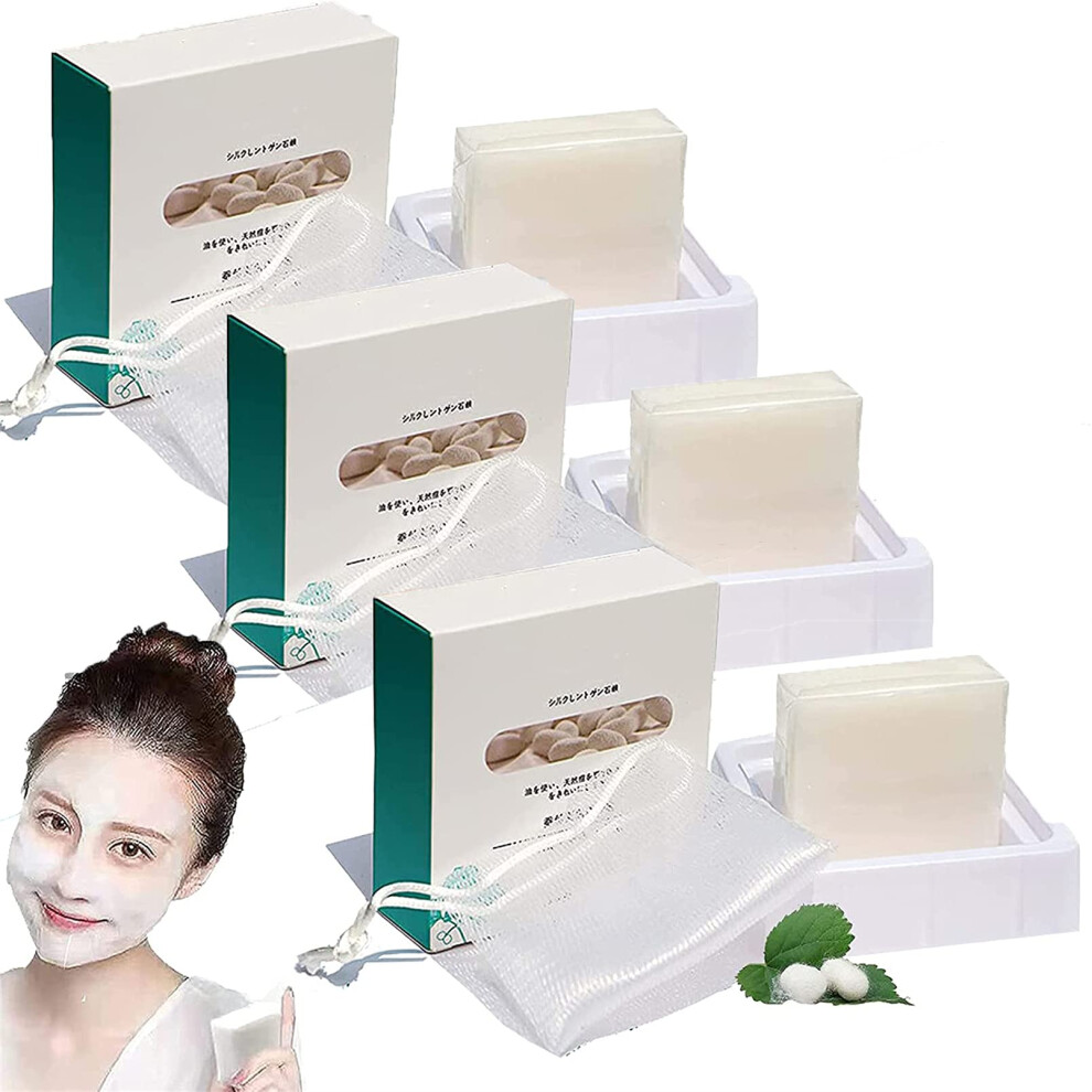 Silk Protein Skin  Soap Goat Milk Bar for Deep Hydration and Gentle Daily Cleansing