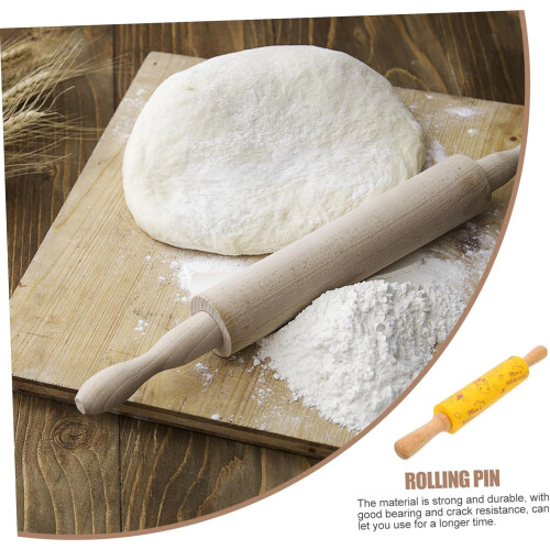 Rolling Pin Wooden Dough Roller with Smooth Surface Ergonomic Grip for Pastry Pizza Bread Baking 2