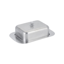 Stainless Steel Butter Dish with Transparent Lid Butter Keeper for Freshness and Elegant Kitchen Storage