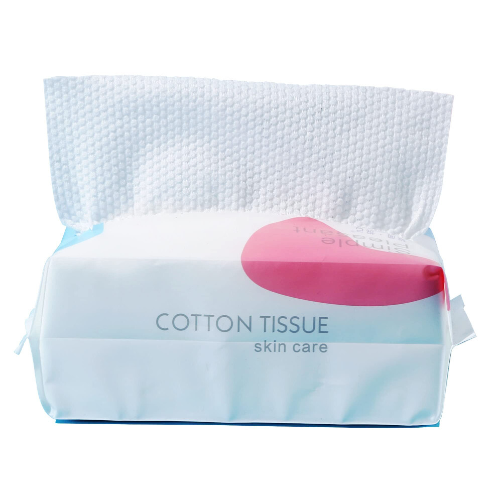 Facial Cotton Towels Soft for Sensitive Skin Wet and Dry Disposable Face Wipes 100 Count
