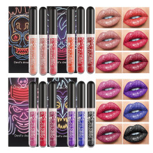 12 Colors Matte Liquid Lipstick Set, Long Lasting Waterproof Glitter Lip Gloss Halloween Gift for Women