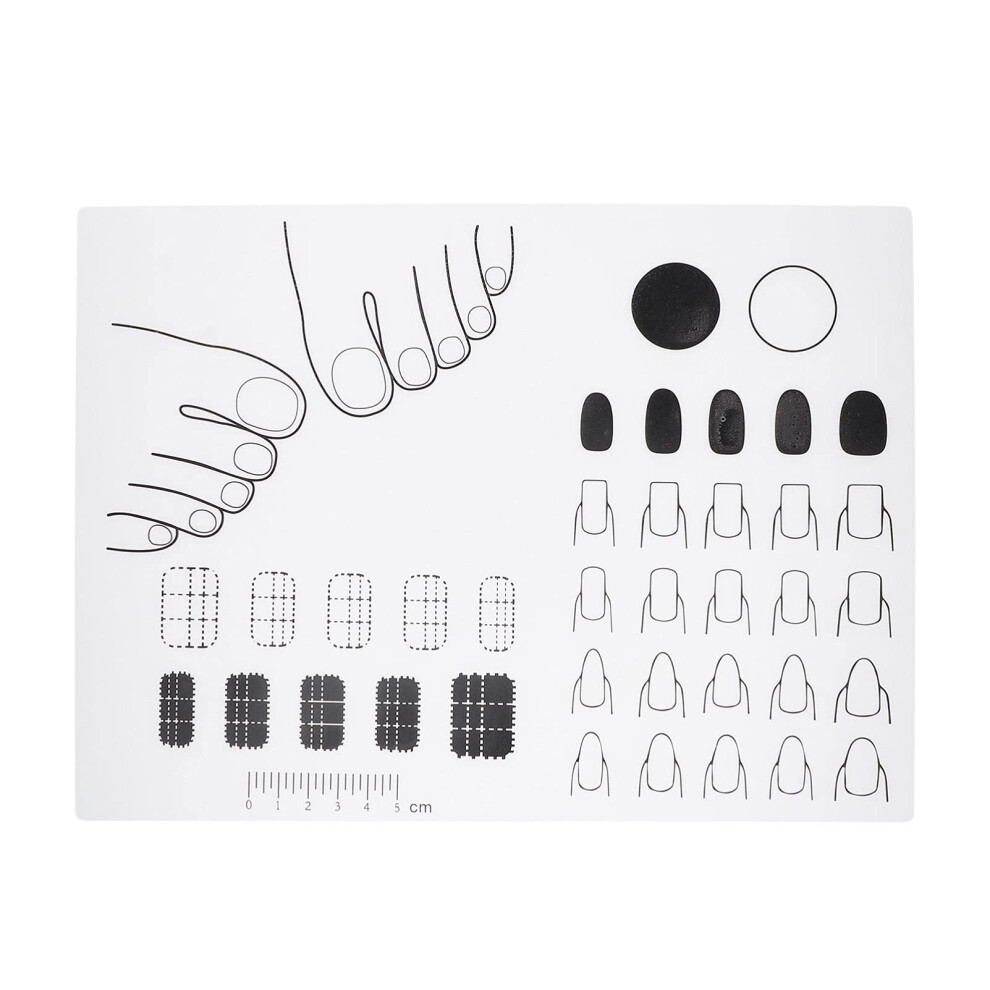 Nail Art Mat Silicone Reusable Practice Surface for Acrylic Nails with Easy Clean Manicure Pad