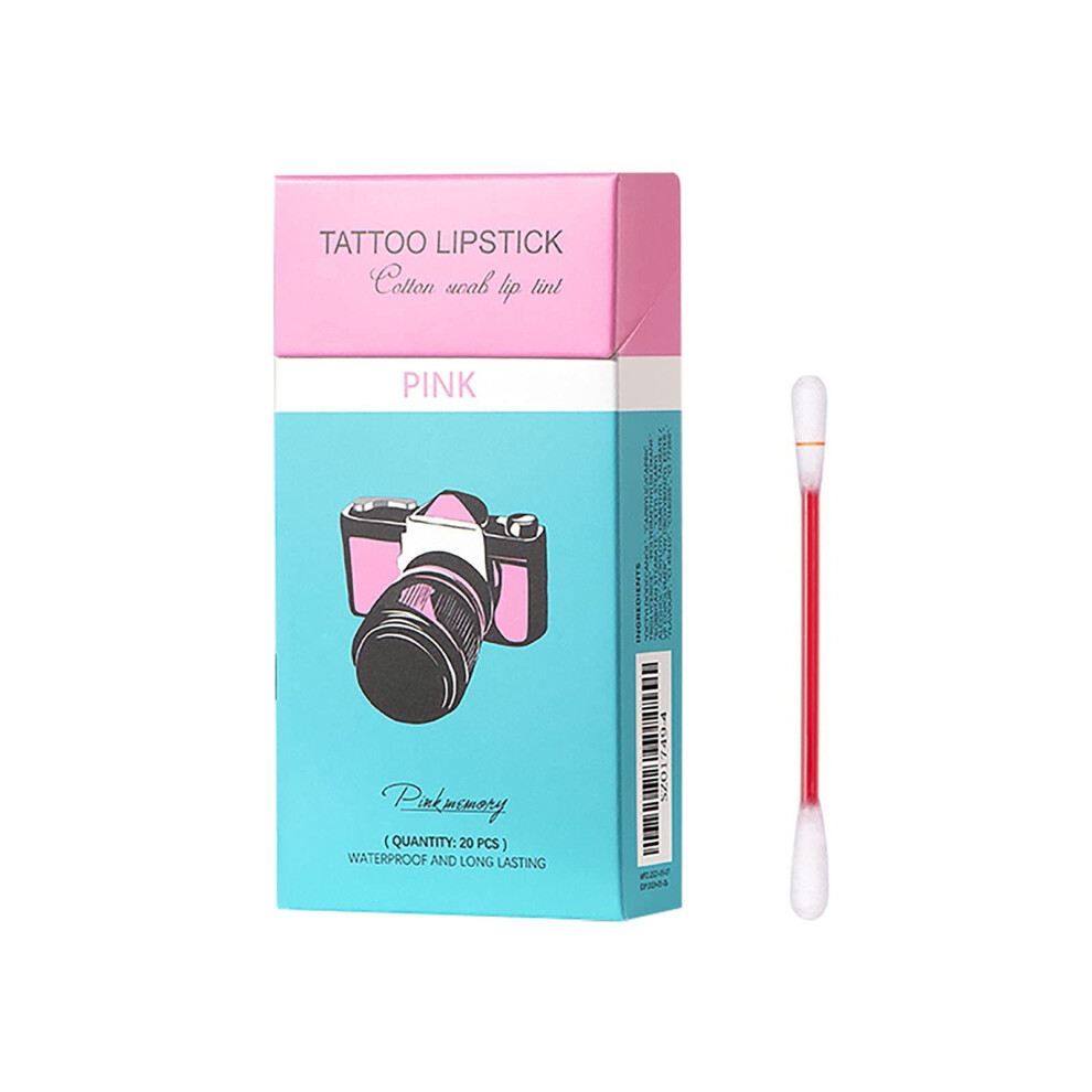 Lip Stain Set with Disposable Cotton Swab Applicator, Waterproof Matte Liquid Lipstick NudeA