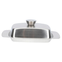 Stainless Steel Butter Dish with Lid Keeps Food Fresh for Countertop Bread and Pastry Storage Ref: 1825