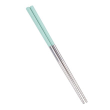 Reusable Chopsticks with Stainless Steel Core, EcoFriendly Wheat Straw, 2 Pairs Green for Travel