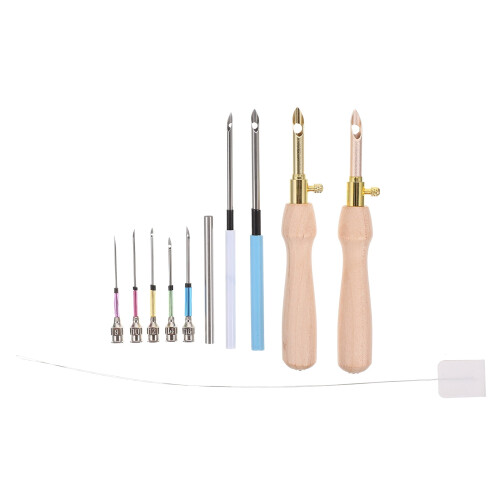 Adjustable Punch Needle Embroidery Kit with Wooden Handle