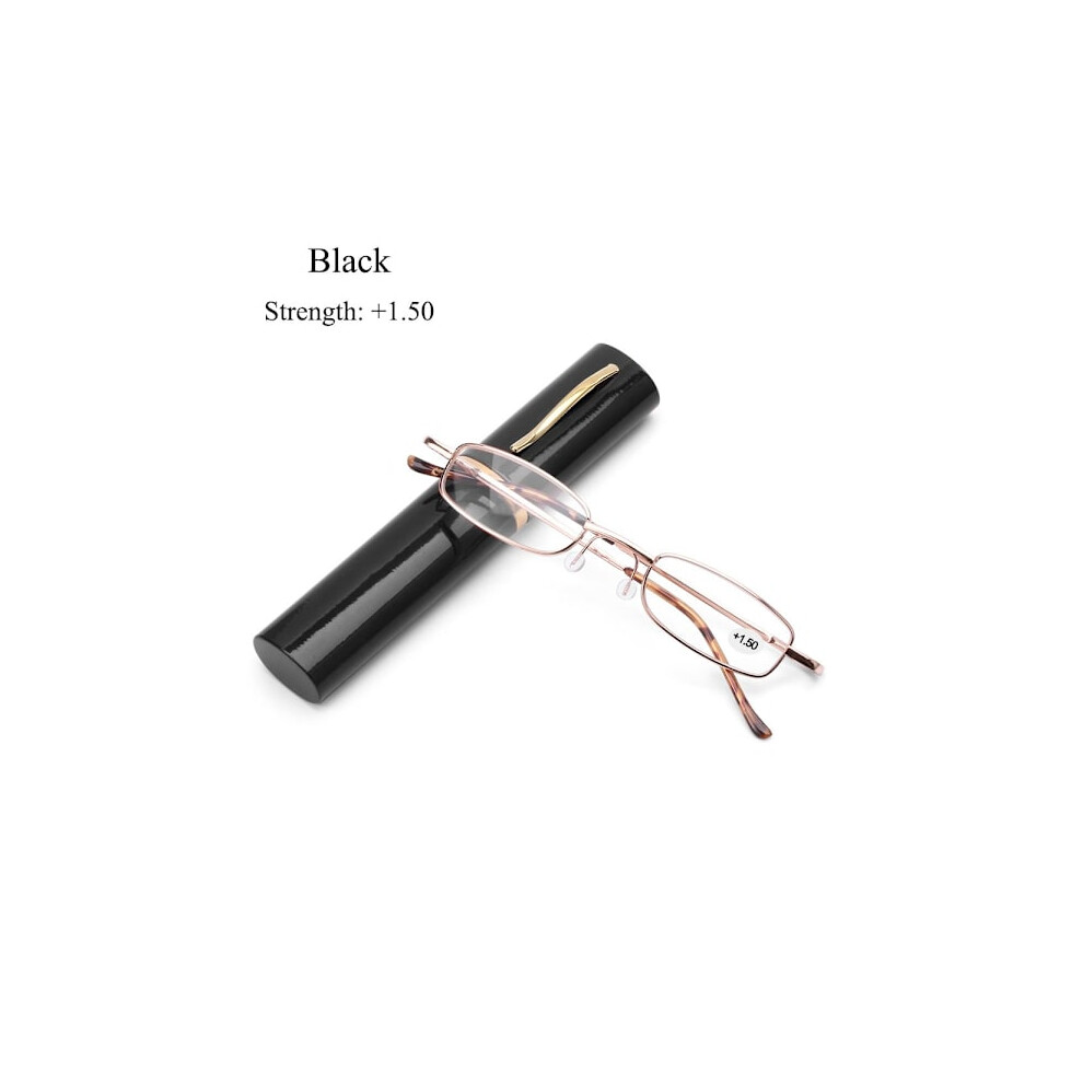 Reading glasses with pen case BLACK STRENGTH 1.50 black Strength 1.50
