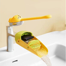 Faucet Handle Extender Set (2 PCS-Yellow Green) - Compatible with Kids Bathroom Sink, Tap & Nozzle Extender for Easy Hand Washing