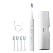 Tahtuvzn Kitchen Gadgets Clearance! USB Charging Toothbrush, Toothbrush with 4 Brush Heads, Smart 5-ModesTimer Toothbrush IPX7, Gifts for Friend