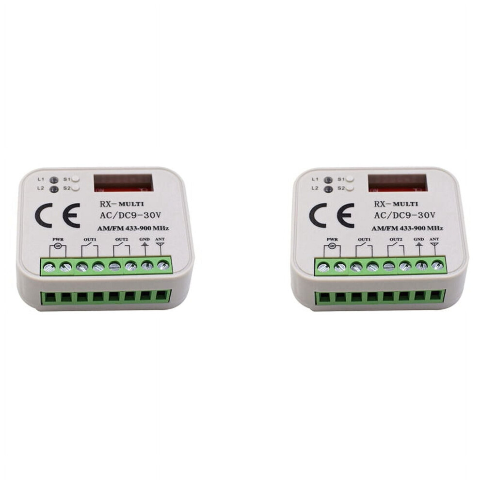 2X Garage Door Remote Control Receiver 2Channel Controller Switch For 433 Mhz Transmitter Rx Multi Frequency 433-900Mhz 9322103903868