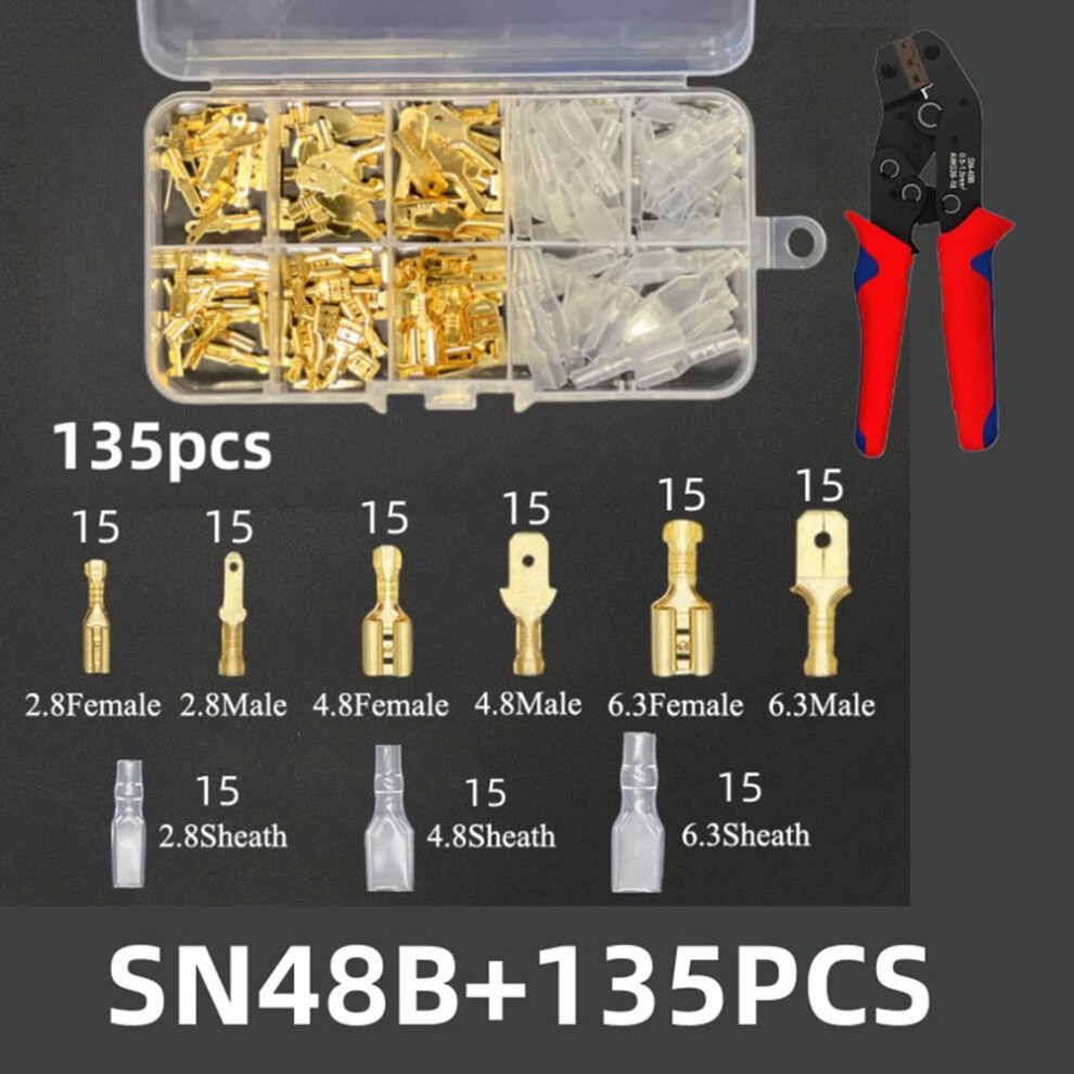 135Pcs Assorted Insulated Electrical Wire Terminal Crimp Pliers Connectors Kit 9322103903806