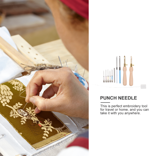 Adjustable Punch Needle Embroidery Kit with Wooden Handle 1