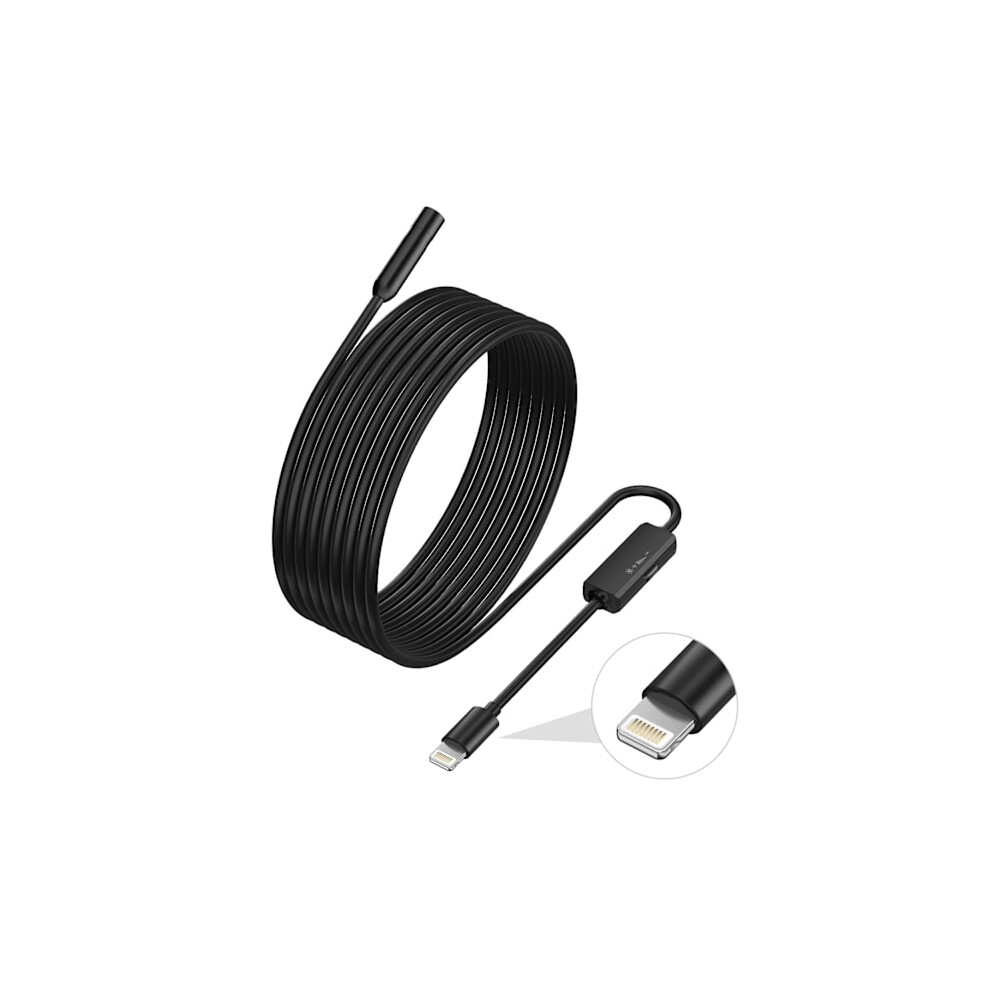 Endoscope For Compatible With Iphone, Ilihome Inspection Camera With 5.5Mm Lens For, 2 Meter Semi-Rigid Cable Borescope Ip68 Waterproof 2M 9322103903745