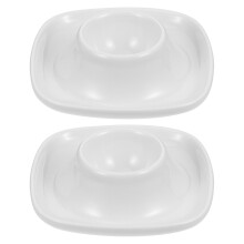Mushroom Decor Egg Cups Plates Ceramic Tray Condiment Spice Rack White Ceramics