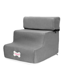 Asija Pet Stairs 3 Step Dog Step Stairs Pet Ladder Cover Removable Comfortable Non Slip Dog Ramp Staircases Suitable For Small Dogs