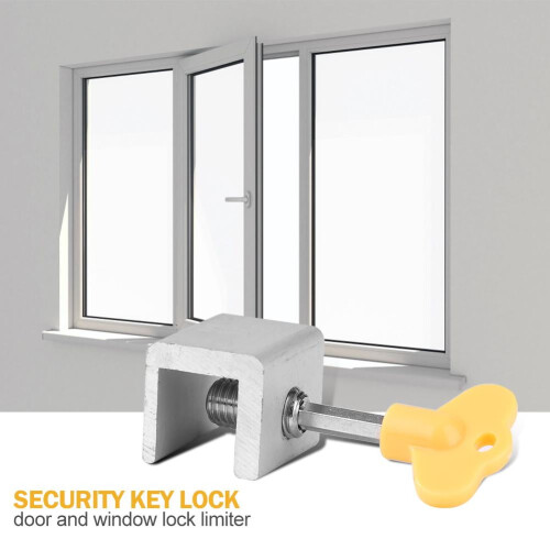 Mojoyce Door Window Lock Restrictor Adjustable Garage Frame Lock for Kids Pets Home (A) 1
