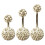 Navel piercing with crystals all around, short rod / long rod. 14mm 1