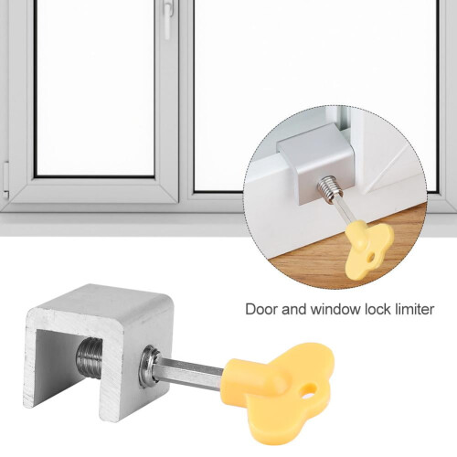 Mojoyce Door Window Lock Restrictor Adjustable Garage Frame Lock for Kids Pets Home (A) 2