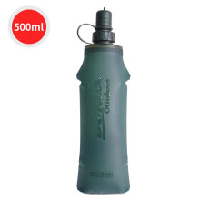 250ml/500ml Soft Folding Water Bottle With Lid Lightweight Collapsible Water Bag For Outdoor Running Sports
