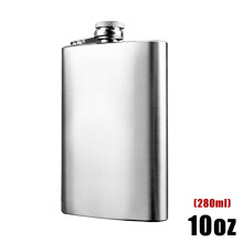 10oz Stainless Steel Hip Liquor Whiskey Alcohol Flask Cap Pocket Wine Bottle Portable