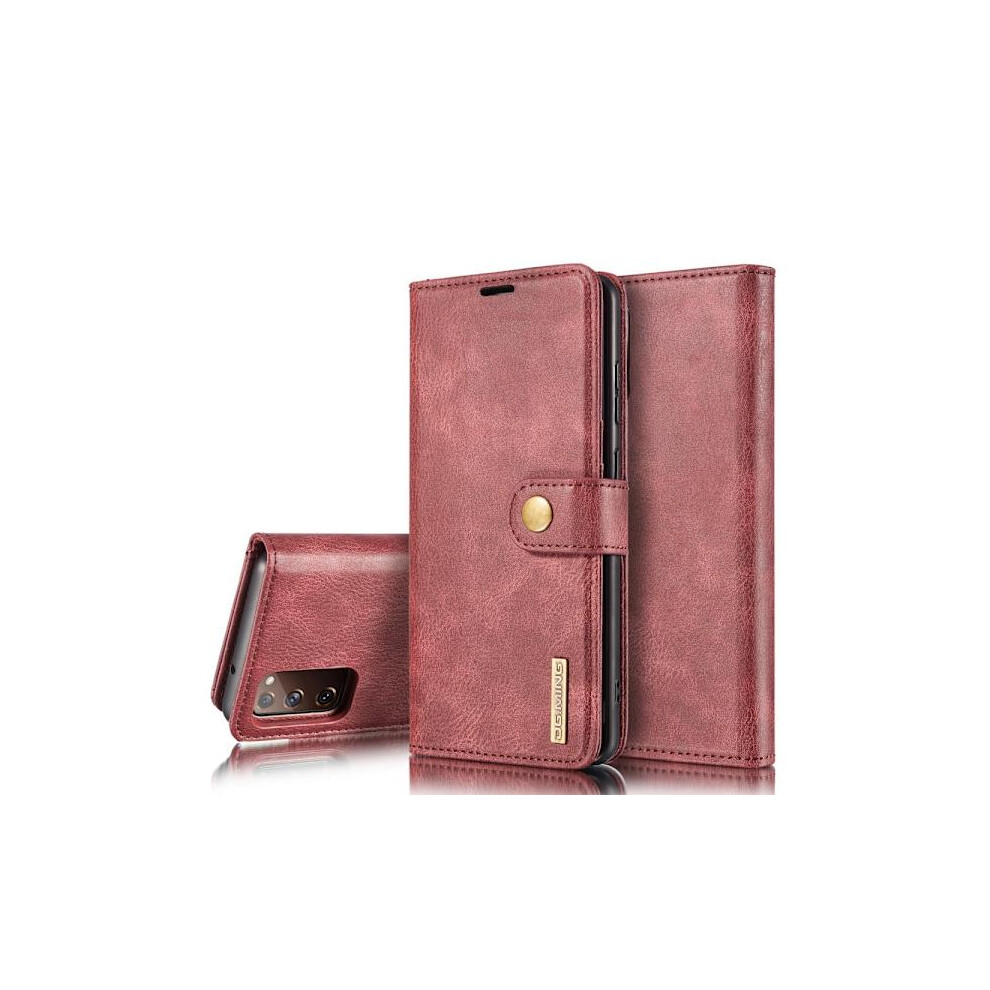 Dg.ming 2-In-1 Magnet Wallet Compatible With Samsung Galaxy S20 Fe Red 9191629744268