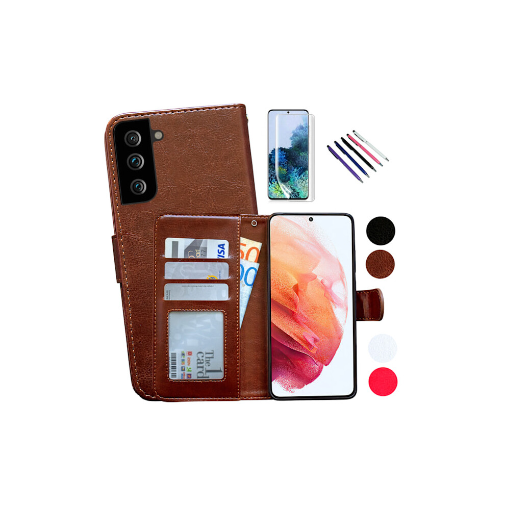 Compatible With Samsung Galaxy S21 Plus - Leather Case / Protection Pink 9191629744275