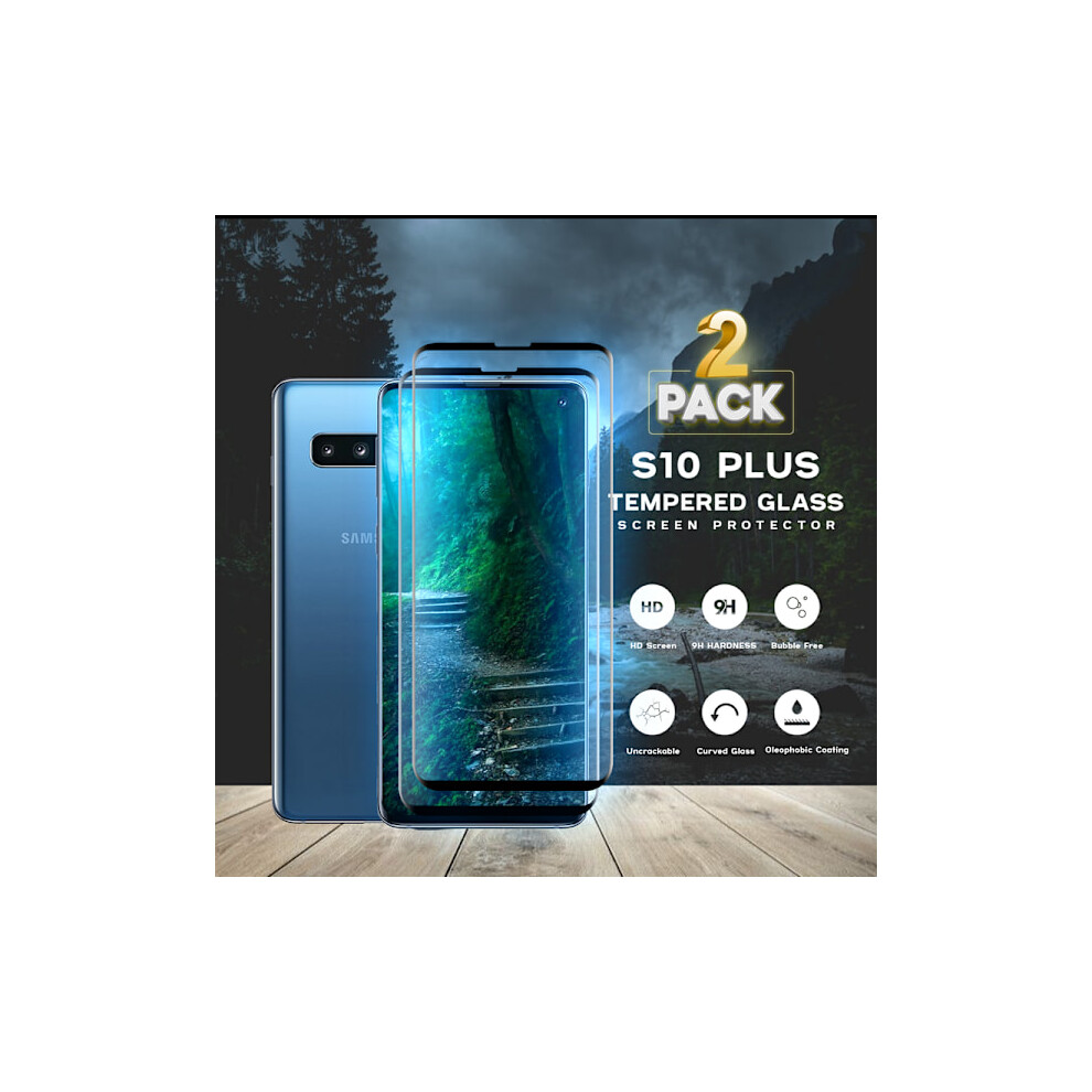 2- Pack Compatible With Samsung S10 Plus - Tempered Glass 9H - Super Quality 3D 9191629744442