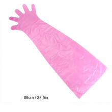 LYUMO Gloves,50Pcs/Bag Plastic Disposable Long Arm Gloves for Farm Animals Veterinary Examination , Disposable Gloves