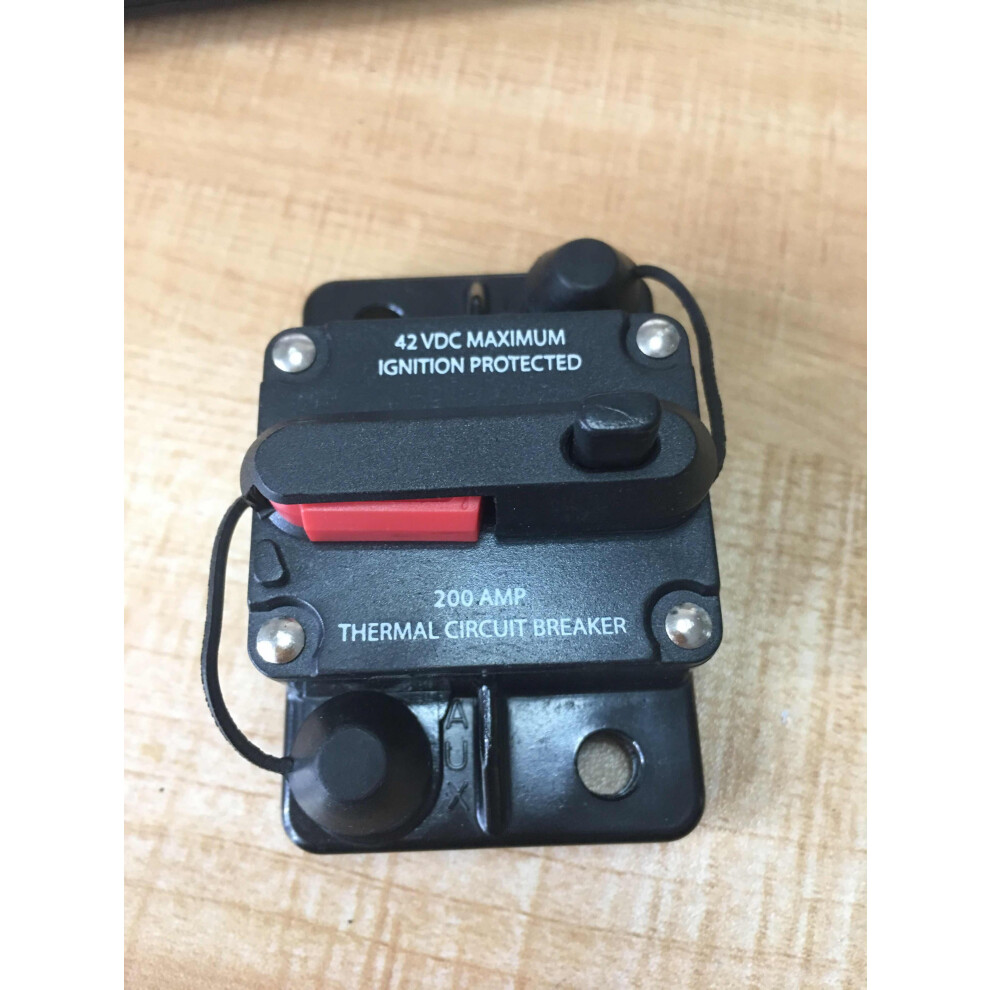 Circuit Breaker, Car Stereo Audio Inline Manual Reset Circuit Breaker Accessories Dc12v-42V 50A-300A For Inline Fuse Holder(200A) 9191629745234