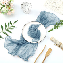 Fnyoxu Boho Style Crinkle Cloth Napkins Wedding Party Table Decoration Placemats Household Pleated Napkins Romantic Pleated Skirt Napkins