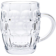 Classic pint style beer mugs, glass jug, old pub style, tankard handle, stoneware, recessed-XF7- 660ml