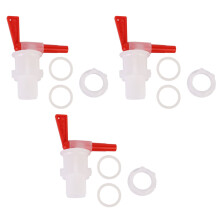 VIFERR Beer Tap 3Pcs Household Brewing Beer Bottling Bucket Plastic Red Spigot Replacement Beer Tap