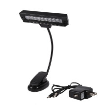 WALFRONT Clip-on Lamps,Clip-on Lamp,Portable 10 LED Clip-on Music Stand Clamp Light Bedroom Desk Reading Lamp AC 110V ~220V