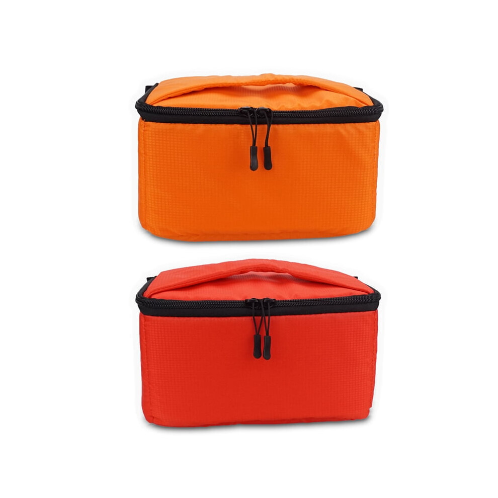 2Pcs Universal Insert Partition Padded Camera Bag Shockproof Sleeve Cover For Dslr Slr Camera - & Orange/Red 9377112371757