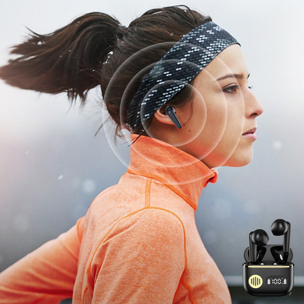 Wireless Earbuds Bluetooth 5.2 With Led Display, Enc Noise Cancelling, Microphone For Calls, Sports Earphones Compatible With Iphone & Android 9377112371634