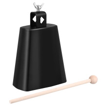 Qiysamall 1 Set Practical Cow Bell Percussion Musical Cowbell with Stick Music Teaching Tool
