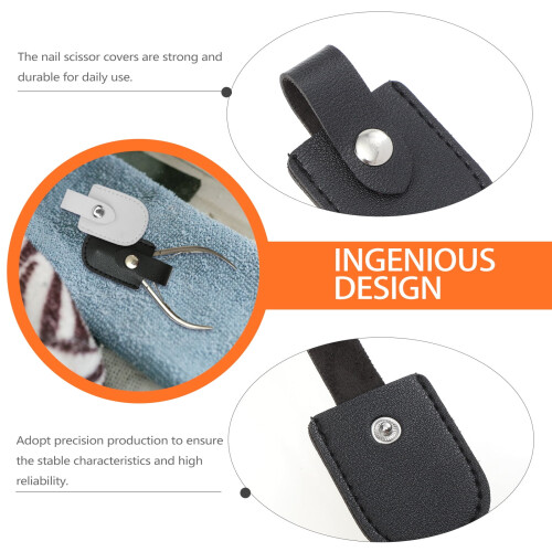 6 Pcs Dead Skin Shears Protective Case Embroidery Scissors White Pu 1