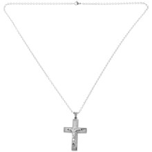 Jewelry Stainless Steel Jesus Crucifix Bible Prayer Cross Pendant with 70cm Necklace, Necklace for men, Silver