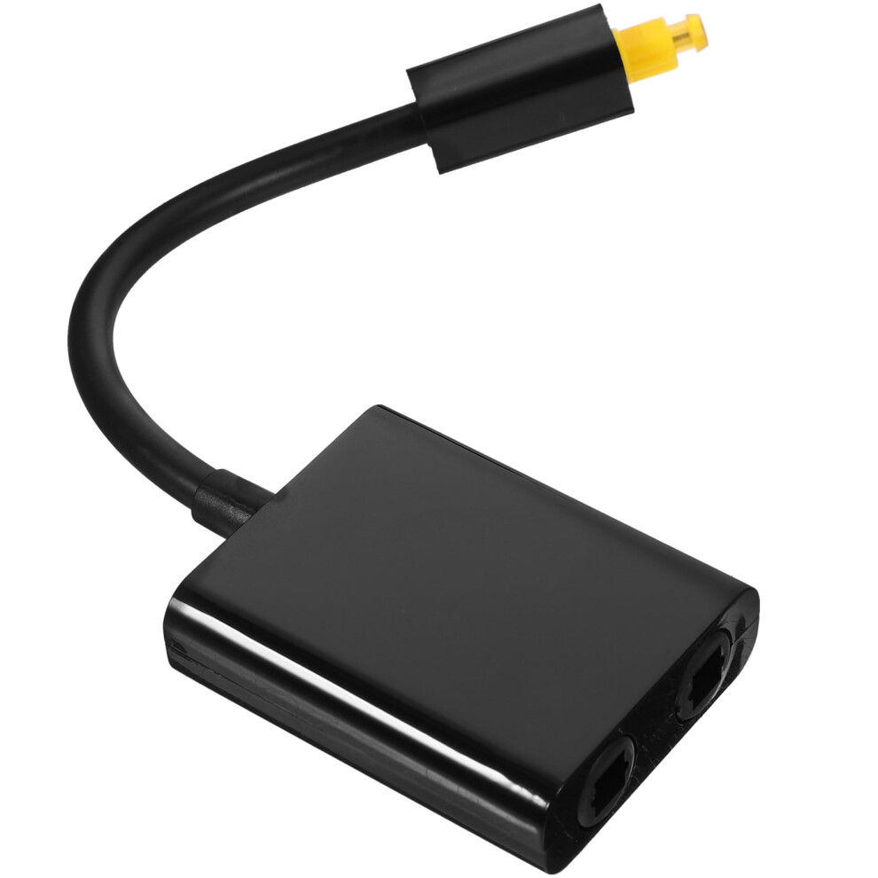 Eease 1X2 Digital Optical Audio Splitter One Input To Two Outputs Audio Adapter (Black) Black 9422877761654