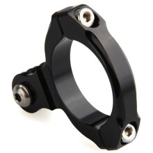 ST-87 Bike Handlebar Mount Aluminum Alloy Base Plate Round for 3+ / 3 / 2 / Camera (Black)