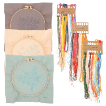 3 Sets Embroidery Material Pack Thread Kit Plastic Polyester