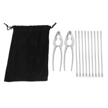 Seafood Kit, Stainless Steel Crab Bone Cracker & Forks Nutcracker Set Shellfish Peeler 12pcs