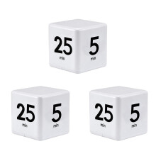 3X Square Timer Kitchen Timer Time Management Timer for Sensor Flip Management