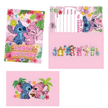 24 Stitch Themed Happy Birthday Invitation Cards Postcard Style Invites for the Perfect Party Pack