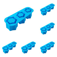 3 Grid Silicone Ice Cube Maker With Lid Hollow Cylinder Ice Cube Moulds For 30 40 Oz Ice Tray Cups Accessories *5PCS