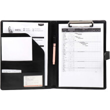 Black - Leather Portfolio A4 Portfolio Business Portfolio Writing