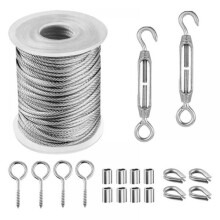 Stainless steel wire, stainless steel wire for hanging, outdoor clothesline, steel clothesline outdoor, outdoor line, clothesline (15M)[GPA]