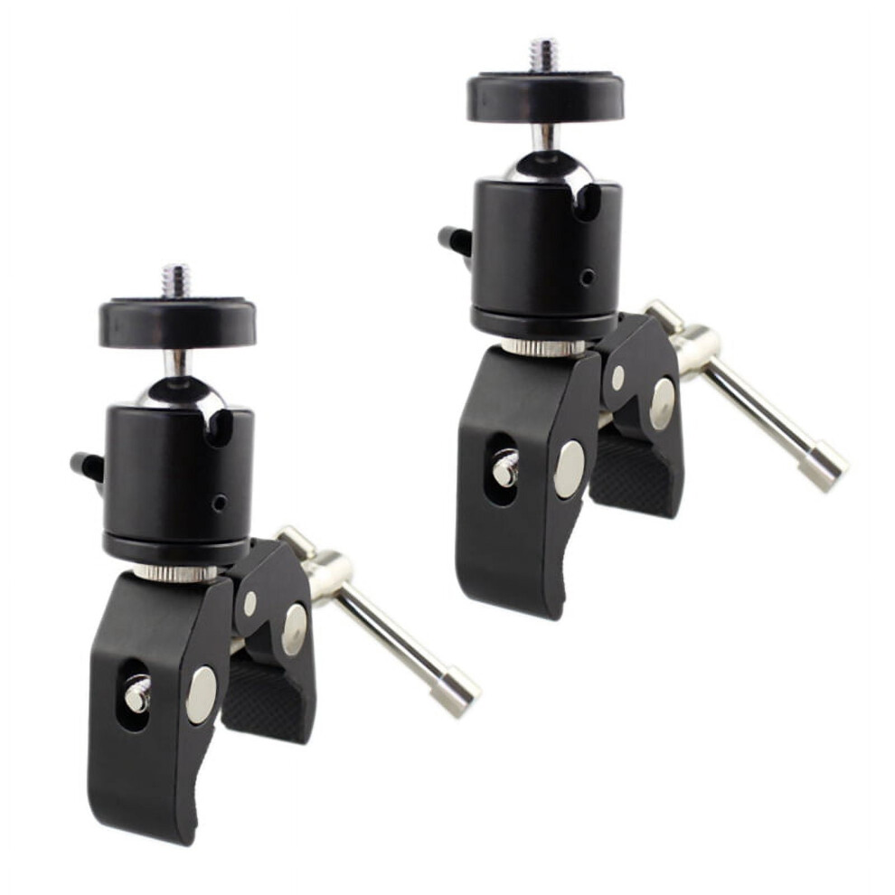 2X Dslr Shoe Mount Camera Mount Clamp 1/4 Inch -20 Tripod Hot Shoe Adapter And Cool Super Clamp 9399596490687