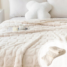 Avtoify Plain Cotton Velvet Blanket Warm Case Edged Casual Blanket Multifunctional Solid Color Cover Blanket White